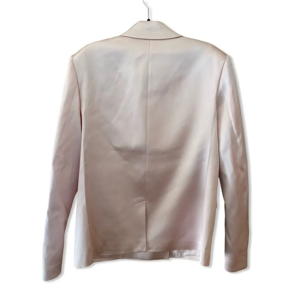 NWT HELSA Heavy Satin Double Breasted Jacket pink blazer Revolve FWRD $398 XS - Picture 9 of 14